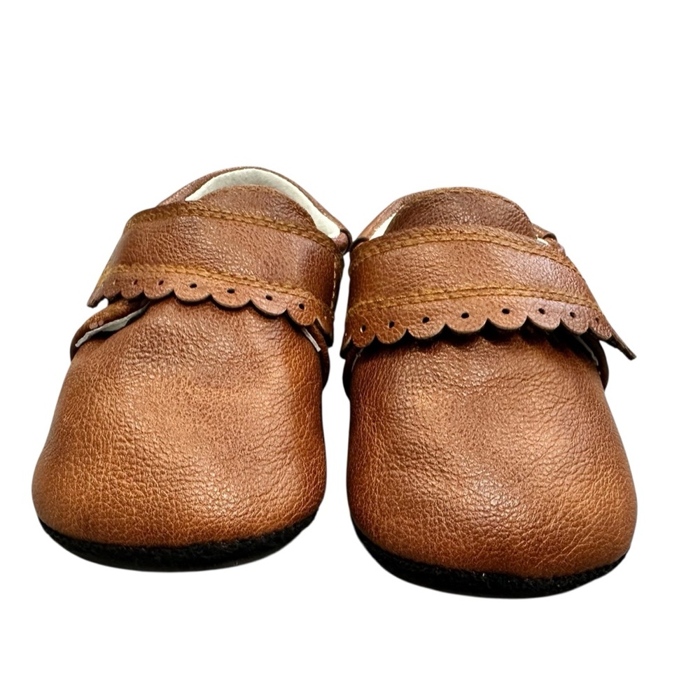 Jack & Lily My Moc Brown Leather Baby Shoes Size 12-18 months - Picture 3 of 8